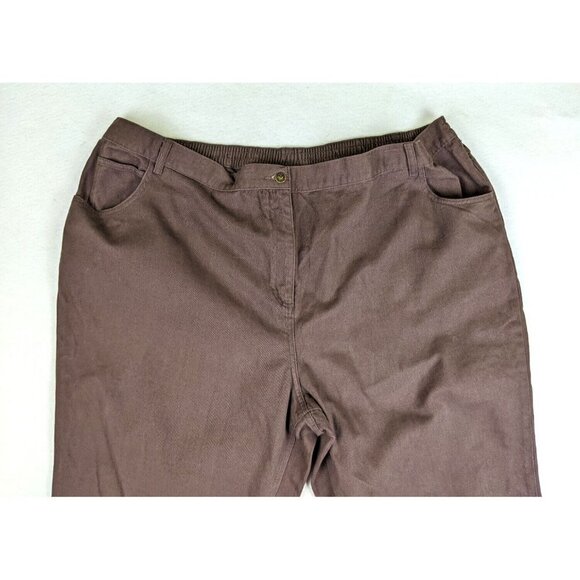 WOMAN WITHIN - BROWN FLAT FRONT STRAIGHT LEG JEANS - SIZE 30 TALL 33.5" INSEAM - Picture 4 of 7